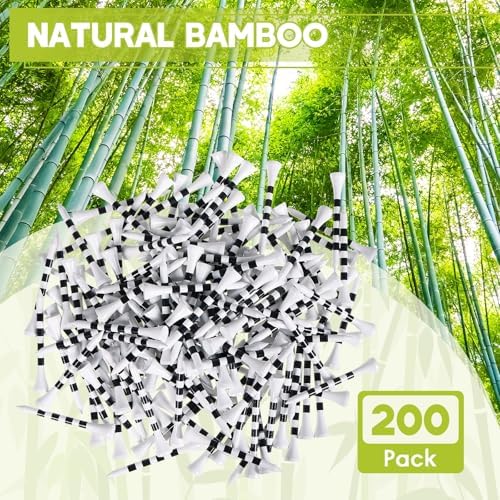 Bamboo Golf Tees 200 Pack 2-3/4 & 3-1/4 inch Length | 4 Line Marking Natrual - Image 5