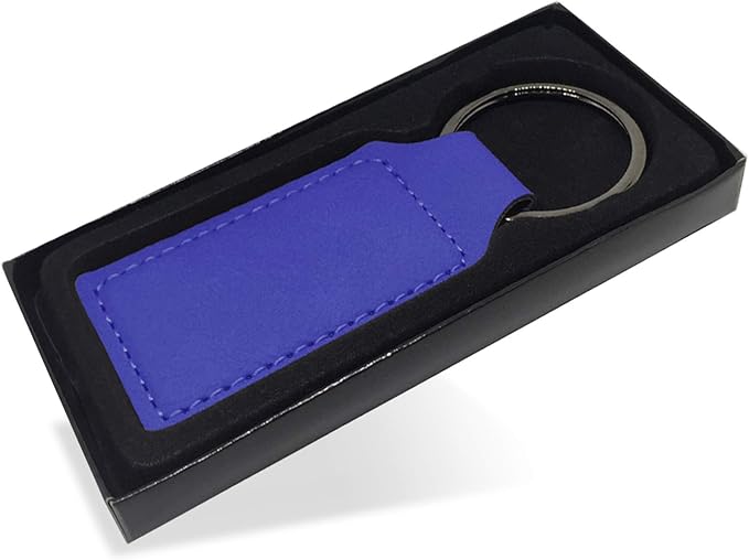 LaserGram Rectangle Keychain, Coat of Arms Germany, Personalized Engraving Included (Dark Blue)