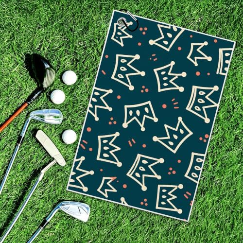Blue Crown Waffle Weave Microfiber Golf Towel - Image 6