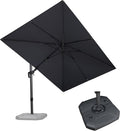 PURPLE LEAF Patio Umbrella W/Base Left-right Tilt 8.2' X 11.5' Light Grey | 5 by PURPLELEAF