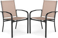 GIANTEX Stackable Patio Chairs Set of 2, All Weather Outdoor Dining Chairs by Giantex