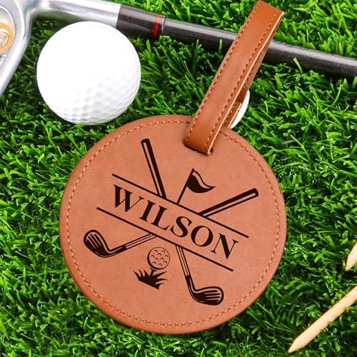 EDSG Personalized Leather Golf Tee Holder Bag Tag - Image 6