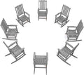 THOEOE Outdoor Rocking Chairs Set of 8, Oversized Patio Rocking Chair | HDPE by THOEOE