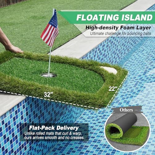 SENSECLUB Foldable Chipping Net & Floating Green, Indoor Golf Practice Chipping - Image 3