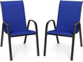 Giantex Patio Chairs Set of 2, Stackable Outdoor Dining Chairs by Giantex