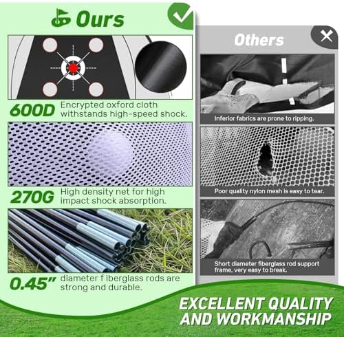 Golf Net, 10x7FT with Golf Practice Mat, Hitting Aid Nets - Image 4