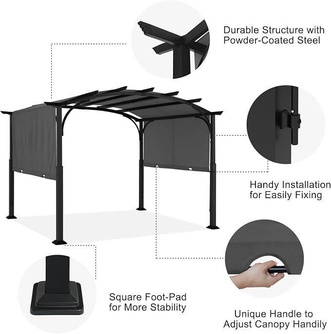 ABCCANOPY Arched Pergola 10'x12' - Image 4