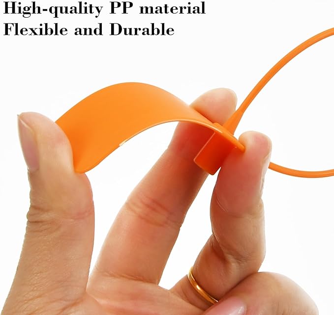 100pcs Luggage Tags Plastic Seals Shipping Label Logistics Sign Tie Bag Tag, Sealing Storage Multi Purpose Name ID Tag with Marker for Suitcases, Backpack, Schoolbag, Car Key (Orange)