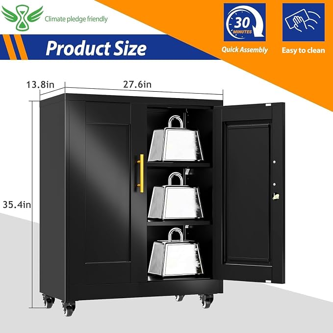 GAIOUS 35'' Tall Metal Storage Cabinet - Image 2