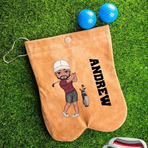 Personalized Golf Ball Bag, Custom Cartoon Character & Name on Golf Shag Bag - Image 2