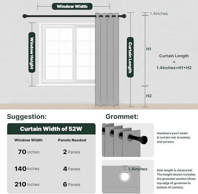 H.VERSAILTEX Primitive Linen Curtains 100% Blackout Curtain Drapes Burlap - Image 7