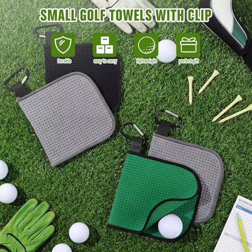 Batiyeer 5 Pack Small Golf Towel 5.5 x 5.5 Inch Microfiber Waffle Material - Image 6