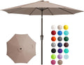 JEAREY 10 ft Outdoor Patio Umbrella w/Tilt and Crank, Tan | 8 Sturdy Ribs by JEAREYOutdoorsCollection