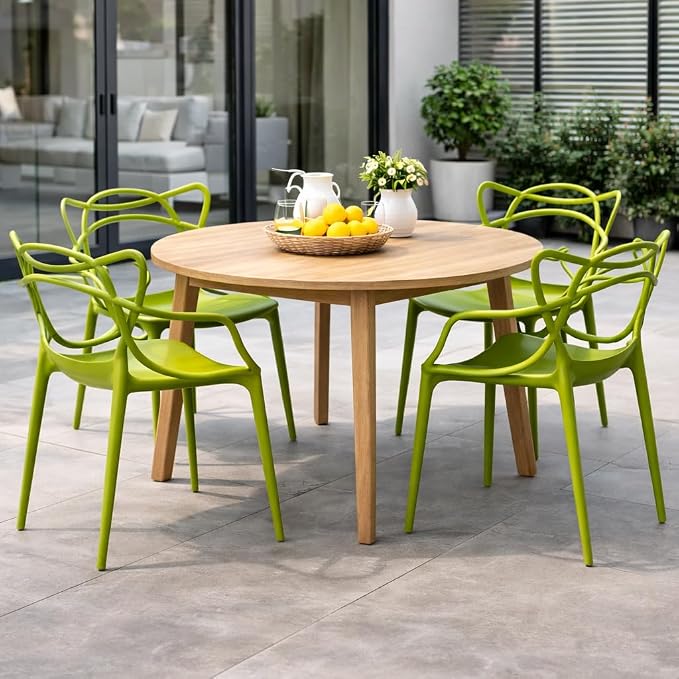 2xhome Modern Dining Chair | Stackable Indoor or Outdoor Entangled Side Chair | - Image 4