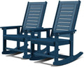 GREENVINES Oversized Outdoor Rocking Chairs Set of 2, HDPE Rocker by GreenVines