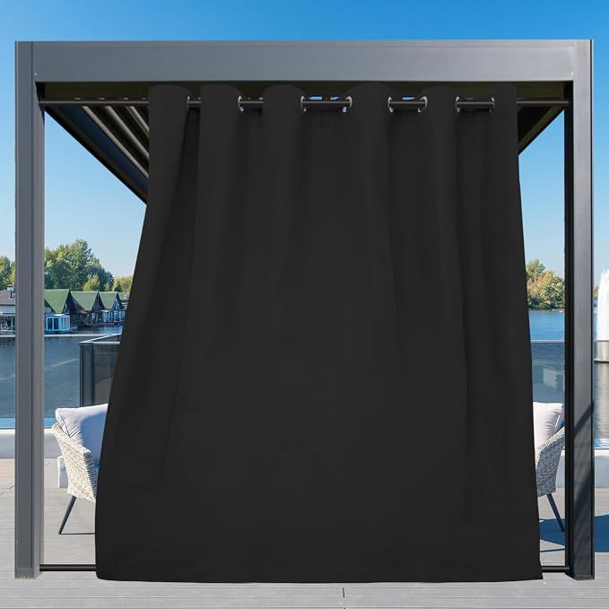 Easy-Going Outdoor Curtains for Patio 1 Panel, 110x120 inch, Weatherproof - Image 3
