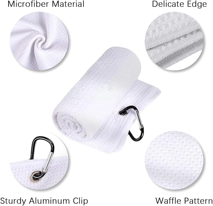Customized Golf Towel,Personalized Custom Towel for Golf Bags with Carabiner Clip 12"x12", Add Your Photo Picture Text Name Logo,Absorbent & Durable,Retired Gifts for Coworker,Bulk 1-100pcs