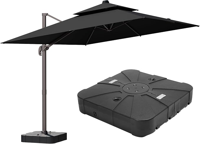 10x13FT Black Cantilever Outdoor Patio Umbrella by ZLACUIU
