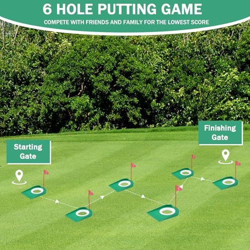 6 Pcs Golf Putting Cup and Flag Plastic Golf Hole Training Aids Training Putters - Image 3