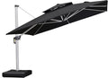 PURPLE LEAF Cantilever Patio Umbrellas 12' x 12' Large Double Top, 3-Yr by PURPLELEAF
