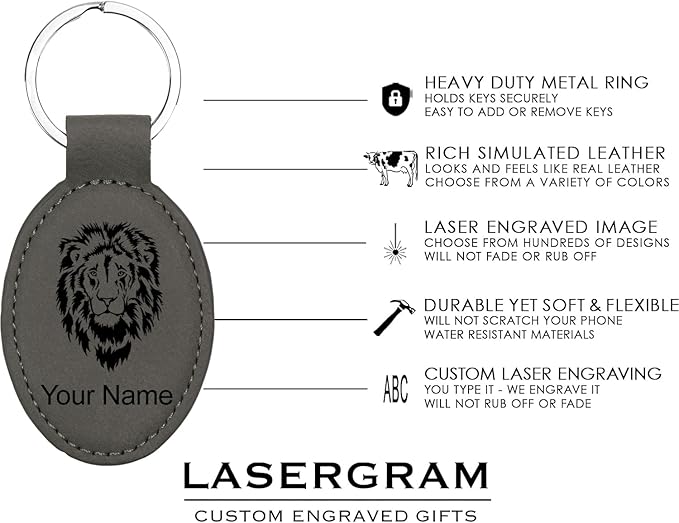 LaserGram Oval Keychain, Sunflowers, Personalized Engraving Included