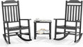 3 Piece Outdoor Rocking Bistro Set, Resin Rocking Chairs Outdoor Indoor by GYMHILL