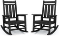 Oversized Outdoor Rocking Chair Set of 2, HDPE Patio Rockers by KINGYES