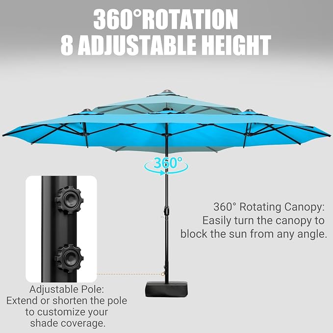15FT Double-Sided Patio Umbrella - Image 3