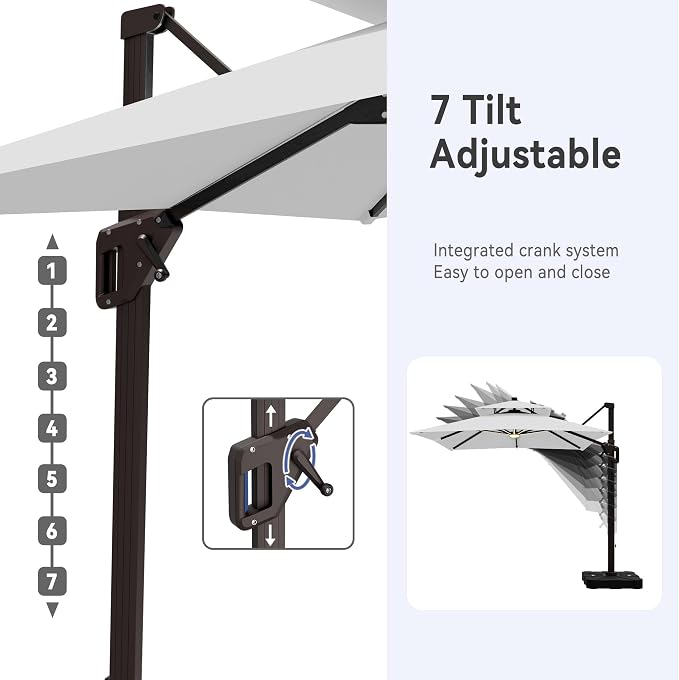 9' X 12' Cantilever Patio Outdoor Umbrella - Image 4