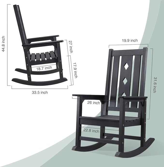 Oversized Outdoor Rocking Chair, Porch Rocker - Image 2
