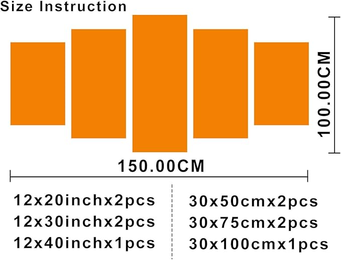 5 Piece Canvas Wall Art Golf Course at Sundown Pictures for Living Room Contemporary Paintings Giclee Golfing Artwork House Decorations Wooden Framed Ready to Hang Poster and Prints(60''W x 40''H)