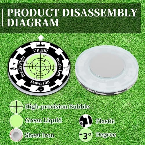 Golf Green Reader, 2 Pack Golf Ball Marker Hat Clip - Image 6