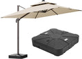 10x13FT Beige Cantilever Outdoor Patio Umbrella by ZLACUIU