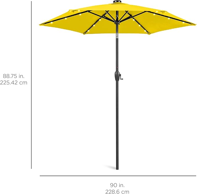 Best Choice Products 7.5ft Solar Umbrella LED Lighted Patio Umbrella, Table - Image 7