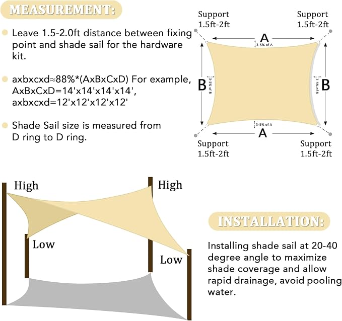 Shade&Beyond 7'x10' Sun Shade Sail Canopy Rectangle, UV Block Breathable Curved - Image 6