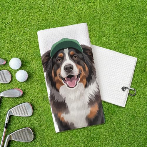 Australian Shepherd Golf Towel, Dog Gifts Waffle Weave Decorative - Image 5