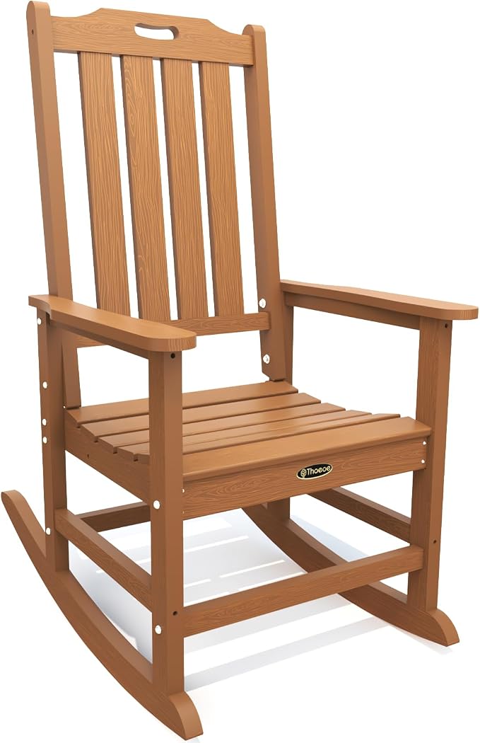 THOEOE Outdoor Rocking Chairs, Oversized Patio Rocking Chair | HDPE Outdoor by THOEOE