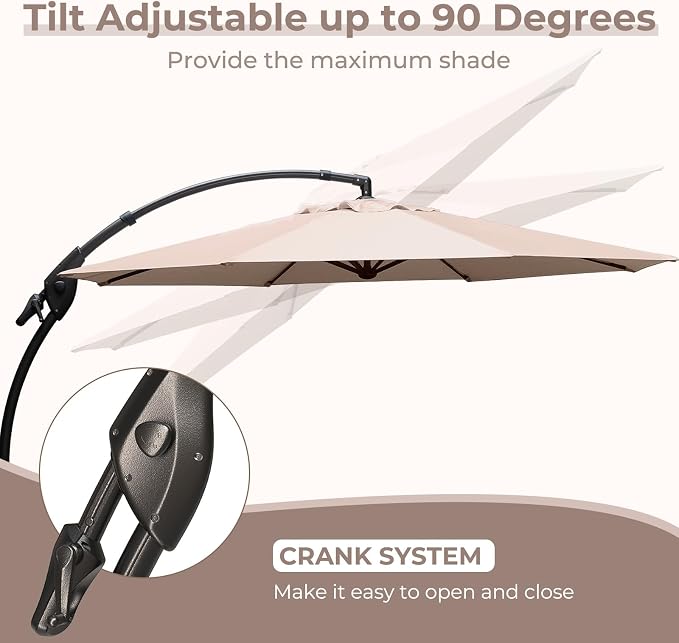 Grand patio 11FT Cantilever Round Umbrella - Image 5