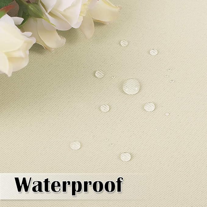 Outdoor Waterproof Curtains W70 x L84 Inch Natural Beige, 1 Panel | Grommet - Image 5
