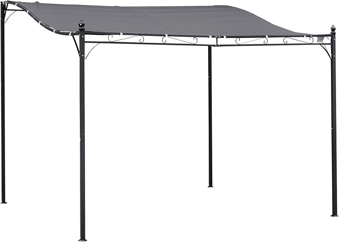 Outsunny 10' x 10' Steel Outdoor Pergola Gazebo Patio Canopy Gray | by Outsunny