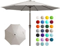 JEAREY 9FT Outdoor Patio Umbrella, Market Umbrella, Fog Gray | Outdoor Table by JEAREYOutdoorsCollection