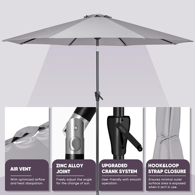Tempera Patio Market Outdoor Table Umbrella - Image 3