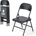 4 Pack All Metal Folding Chairs, Heavy Duty Foldable Chair Waterproof Resistant by HomePage