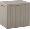 Keter City 30 Gal Outdoor Storage Box and Patio Side Table | Beige, Weatherproof by Unknown