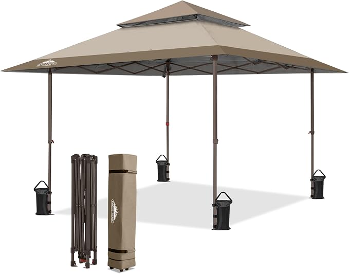 EAGLE PEAK 13x13 Pop Up Canopy Tent, Auto Extended Eaves, Heavy Duty Outdoor by EAGLEPEAK