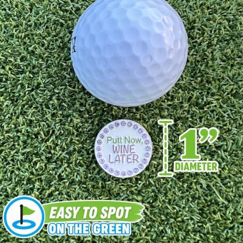 Giggle Golf Putt Now, Wine Later Bling Golf Ball Marker - Image 3
