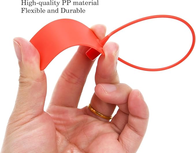 100pcs Luggage Tags Plastic Seals Shipping Label Logistics Sign Tie Bag Tag, Sealing Storage Multi Purpose Name ID Tag with Marker for Suitcases, Backpack, Schoolbag, Car Key (Red)