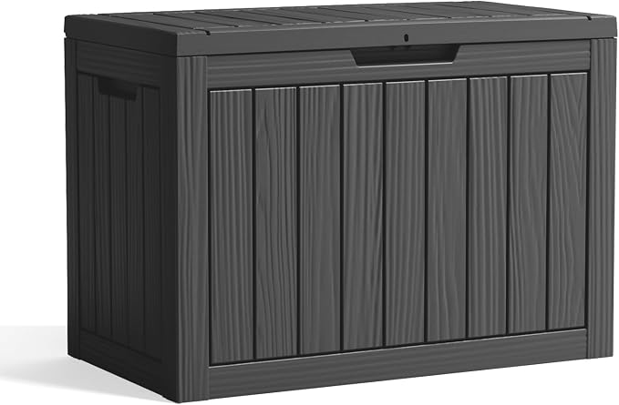 PatioZen 45 Gallon Resin Deck Box, Lockable Patio Outdoor Storage Box - Image 7