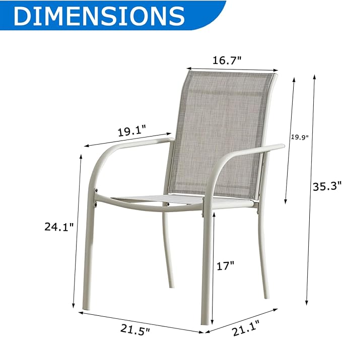 Outdoor Dining Chairs Set of 2, Stackable Patio Chairs - Image 2