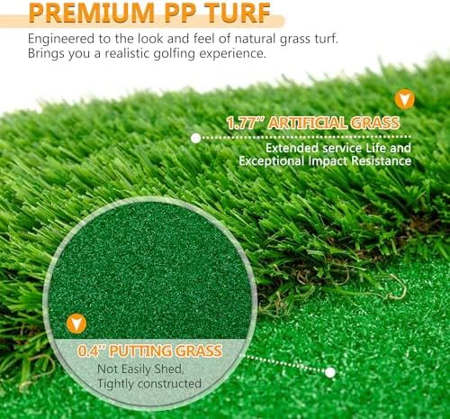 12x5 FT Golf Putting Training Mat, Premium Rubber Turf, - Image 7